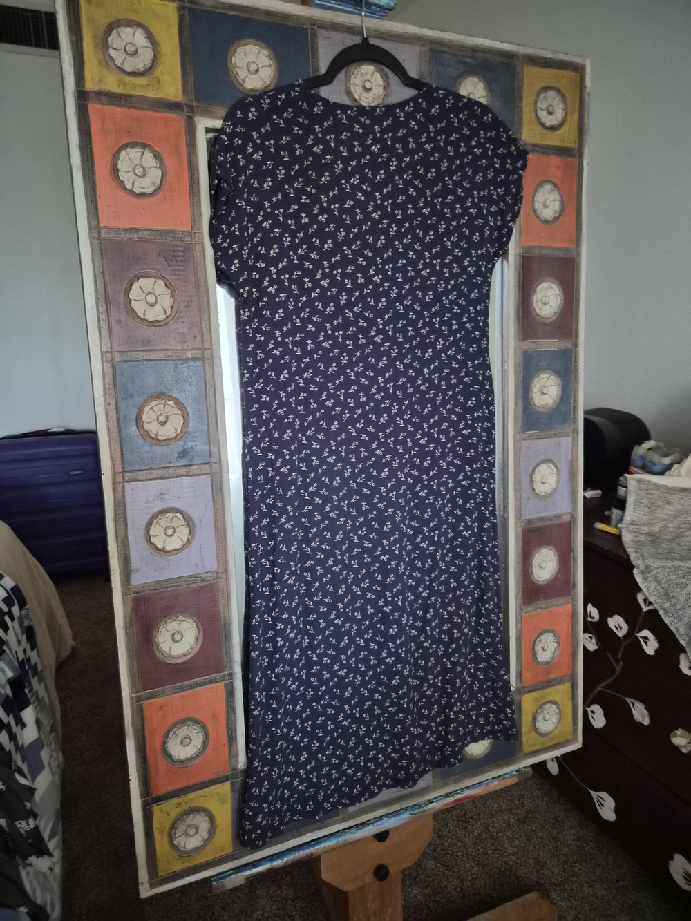 Madewell Navy Floral Midi Dress - Picture 5 of 5